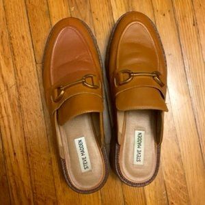 Steve Madden Brown Leather Platform Mule